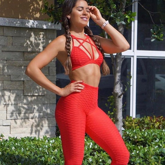 AUTHENTIC Brazilian Honeycomb Fitness Leggings GYM - Picture 3 of 3